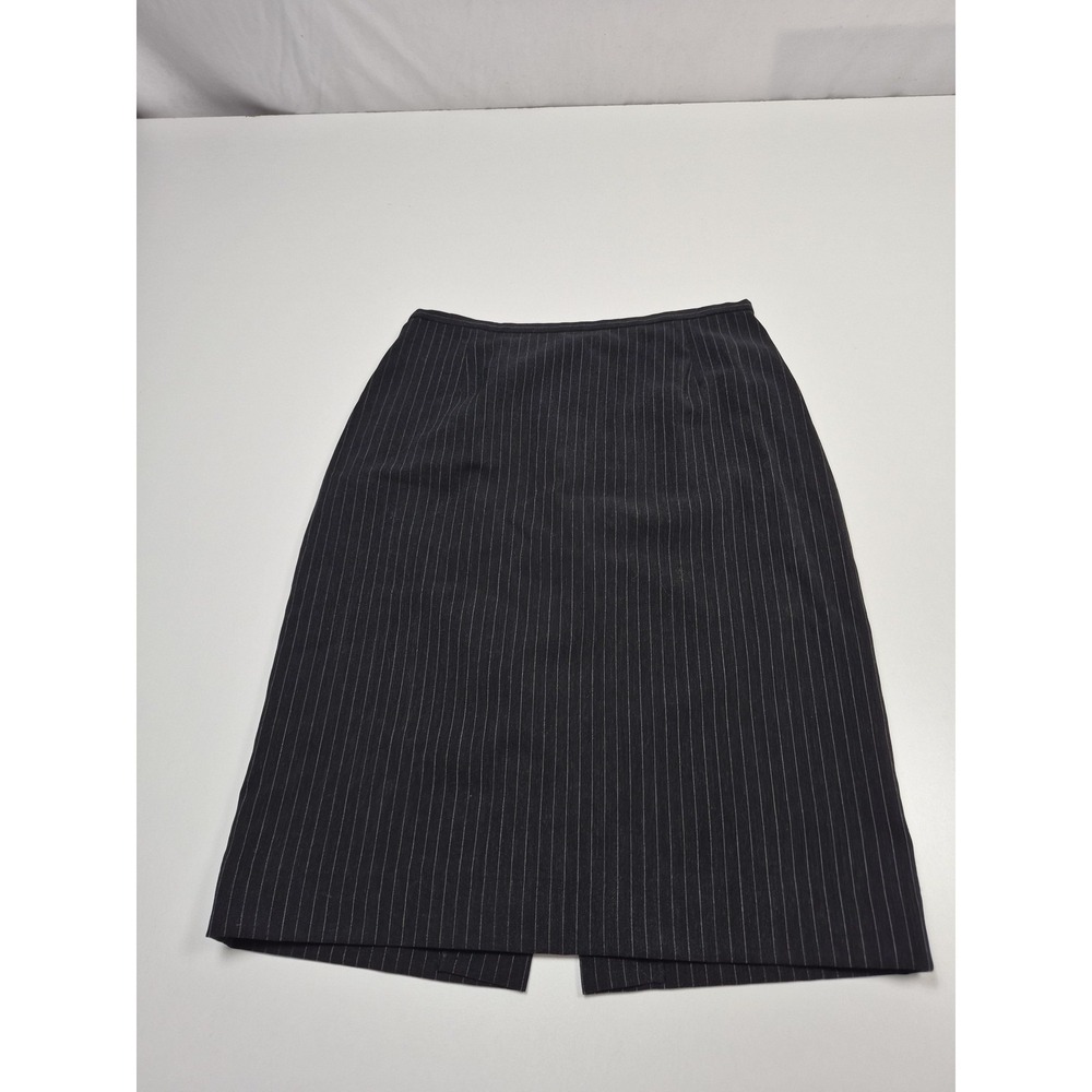 Armani Collezioni Skirt Womens 10 Black Pinstripe Pencil Lined Made Italy Career